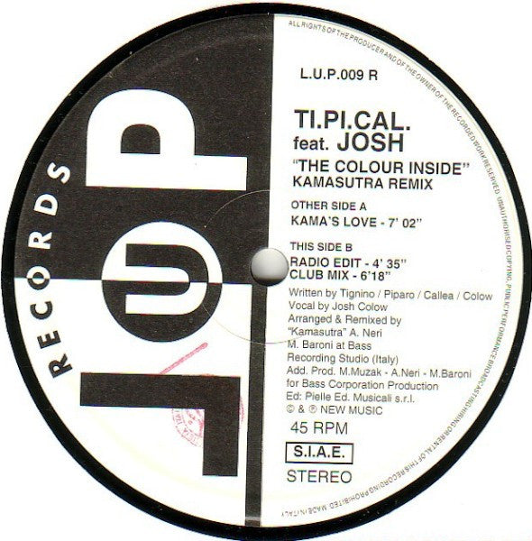 Ti.Pi.Cal. Featuring Josh Colow : The Colour Inside (Kamasutra Remix) (12")