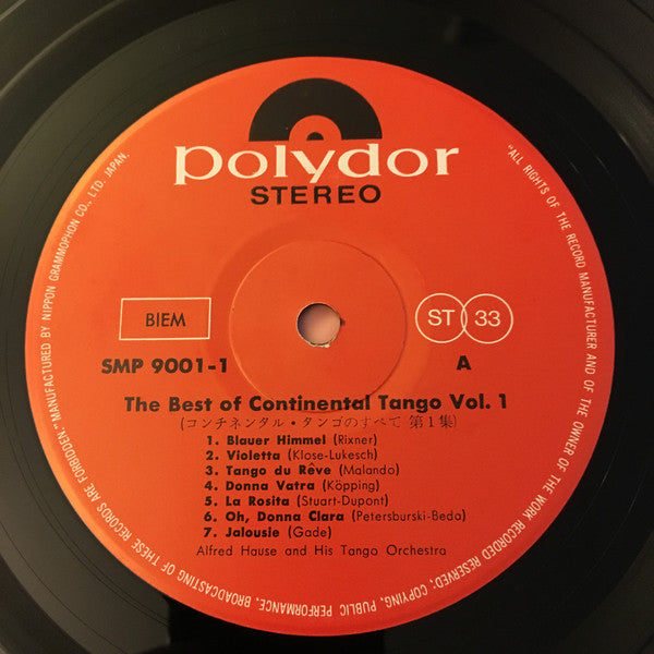Alfred Hause And His Tango Orchestra : The Best Of Continental Tango Vol. 1 & 2 (LP, Album, Gat)