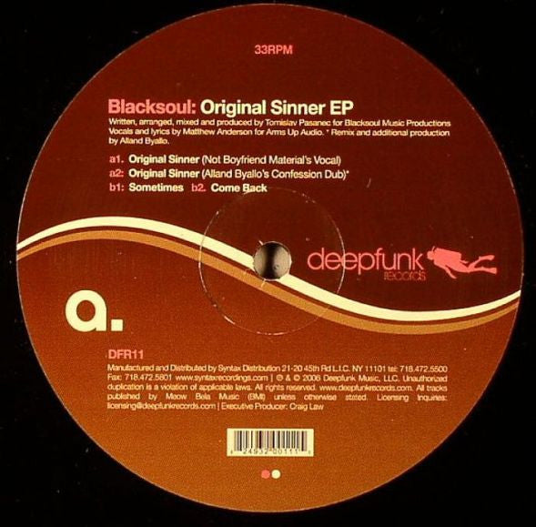 Blacksoul : Original Sinner EP (12", EP)