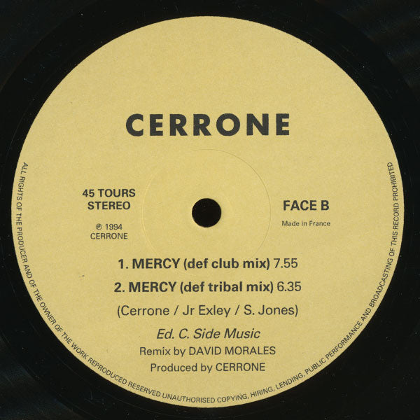 Cerrone : Mercy (12")