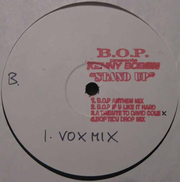 B.O.P. Presents Kenny Bobien : Stand Up (12", TP)