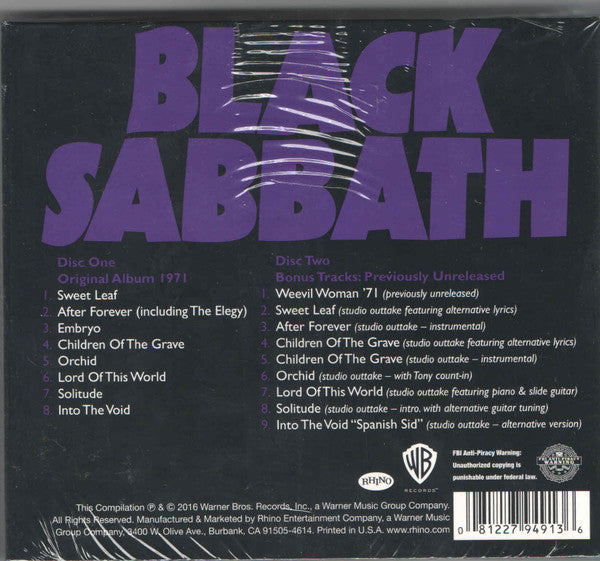 Black Sabbath : Master Of Reality (Dlx, Tri + CD, Album, RE, RM + CD, Comp)