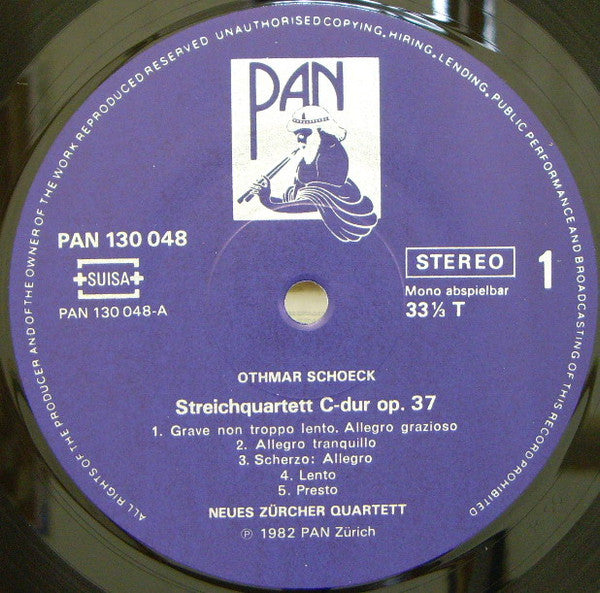 Othmar Schoeck, Neues Zürcher Quartett : Streichquartette (D-dur Op. 23 / C-dur Op. 37) (LP)
