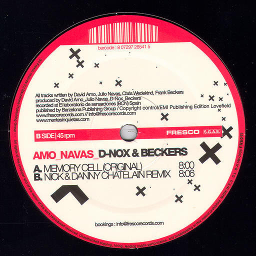 David Amo & Julio Navas _ D-Nox & Beckers : Memory Cell (12")