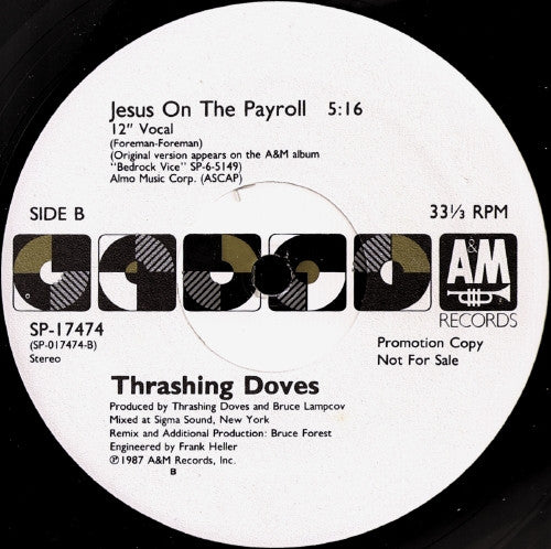 Thrashing Doves : Jesus On The Payroll (12", Single, Promo)
