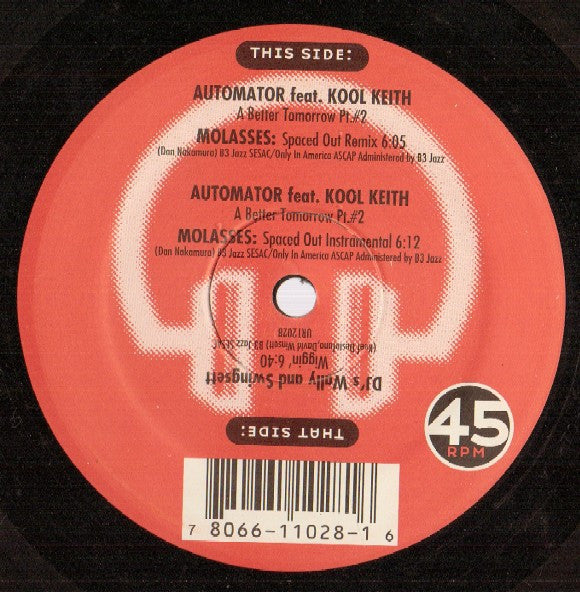 Dan The Automator / DJs Wally & Swingsett : A Better Tomorrow Pt. 2 / Wiggin' (12")