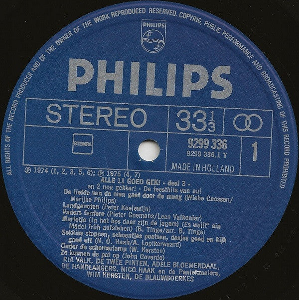 various : Alle 11 Goed Gek! En 2 Nóg Gekker! Deel 3 (LP, Comp)