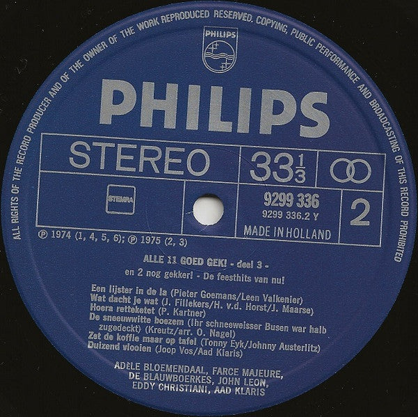 various : Alle 11 Goed Gek! En 2 Nóg Gekker! Deel 3 (LP, Comp)