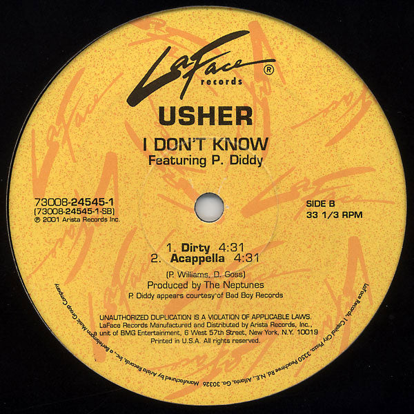 Usher : I Don't Know (12")
