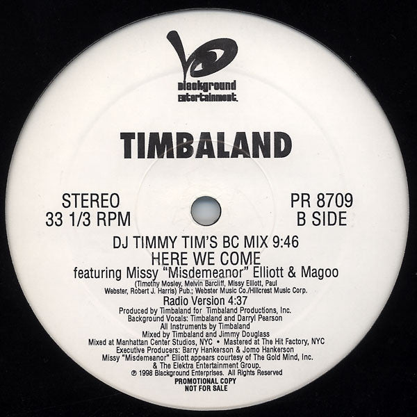 Timbaland Featuring Missy Elliott & Magoo (3) : Here We Come (12", Promo)