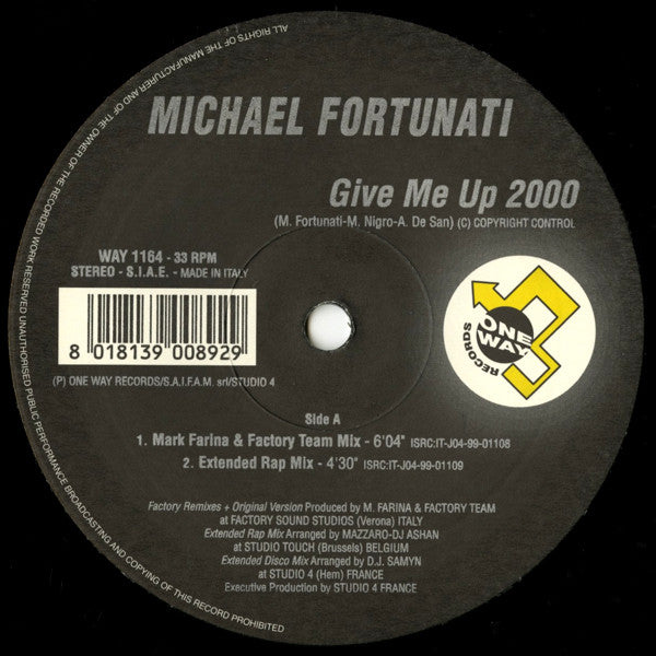 Michael Fortunati : Give Me Up 2000 (12", dif)