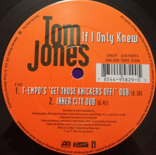 Tom Jones : If I Only Knew (12")