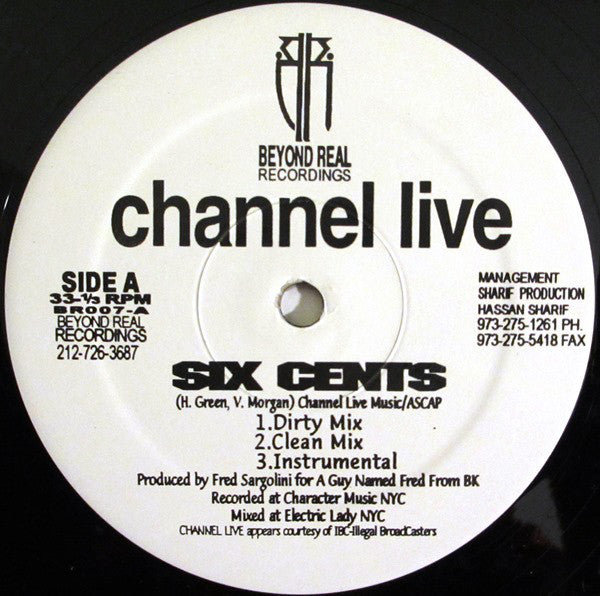 Channel Live : Six Cents / Live 4 Hip Hop (12")