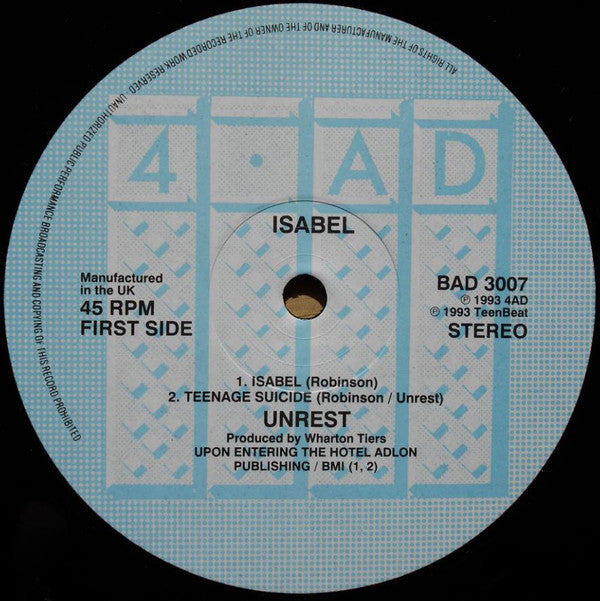 Unrest (2) : Isabel Bishop E.P. (12", EP)