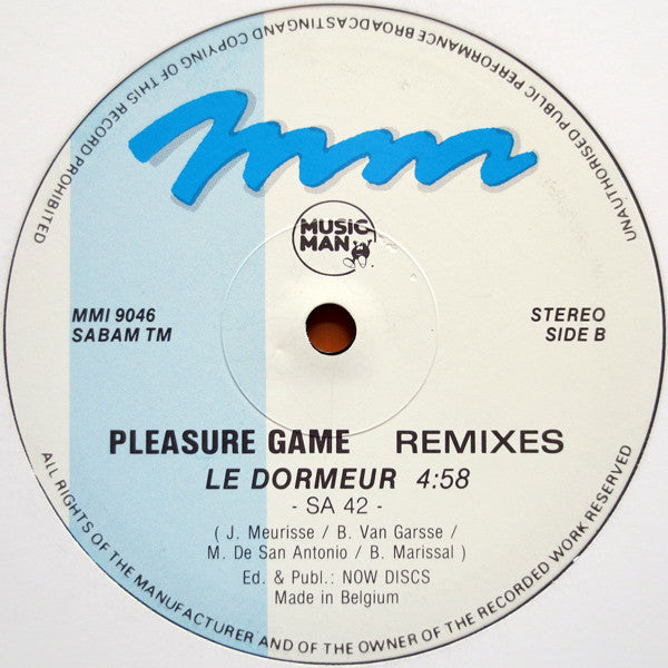 Pleasure Game : Le Dormeur (The Remixes) (12")