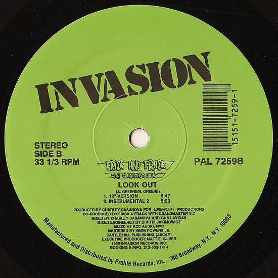 Frick 'N' Frack : Look Out (12", Promo)