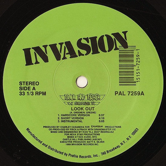 Frick 'N' Frack : Look Out (12", Promo)