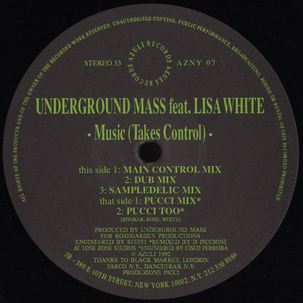 Underground Mass Feat. Lisa White : Music (Takes Control) (12")