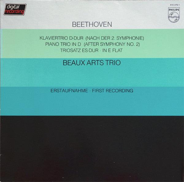 Ludwig van Beethoven, Beaux Arts Trio : Klaviertrio D-Dur (Nach Der 2. Symphonie), Triosatz Es-Dur (LP)