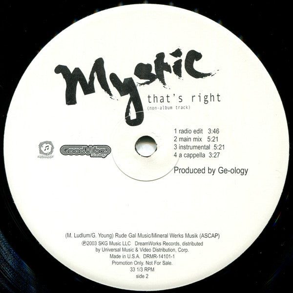 Mystic (6) : No Competition / That's Right (12", Promo)