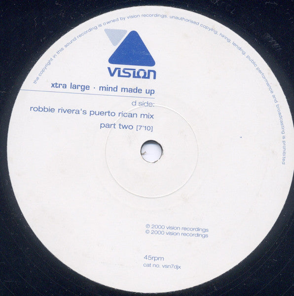 Xtra Large : Mind Made Up (12", Promo)