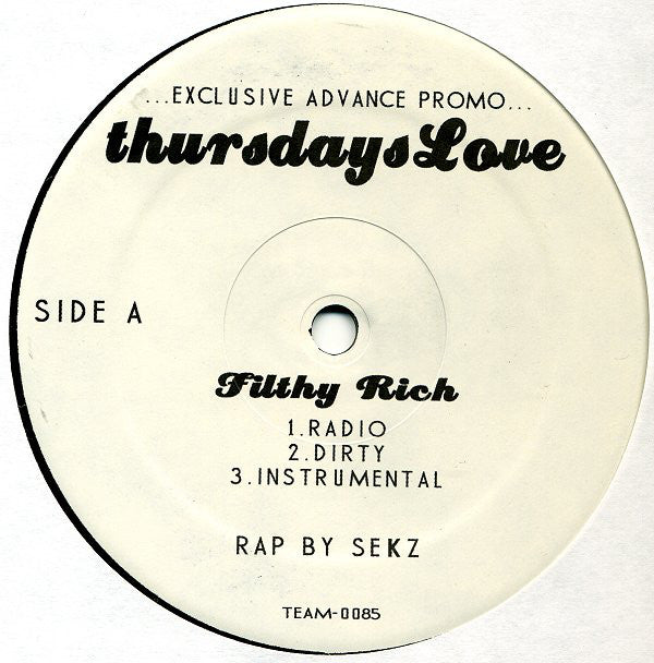 Thursdays Love : Filthy Rich / 73 Almond Lane (12", Promo)