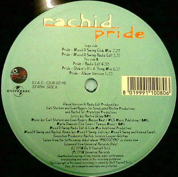 Rachid : Pride (12")