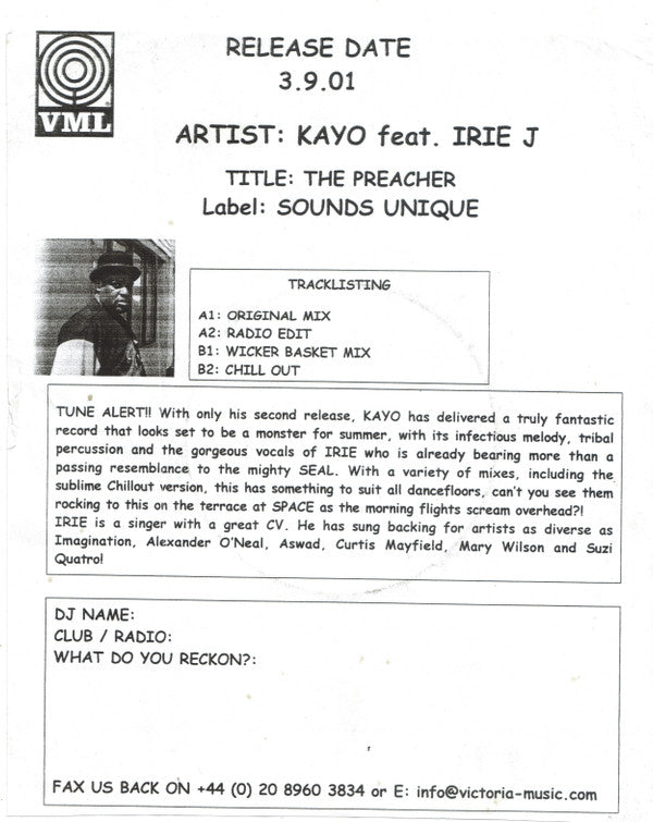 Kayo : The Preacher (12")