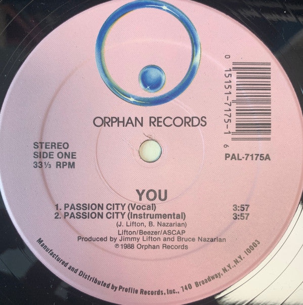You (5) : Passion City (12", Maxi)