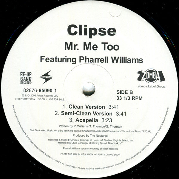 Clipse : Mr. Me Too (12", Promo)