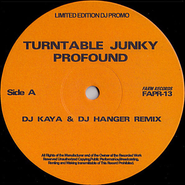 Profound : Turntable Junky (Remixes) (12", Ltd, Promo)