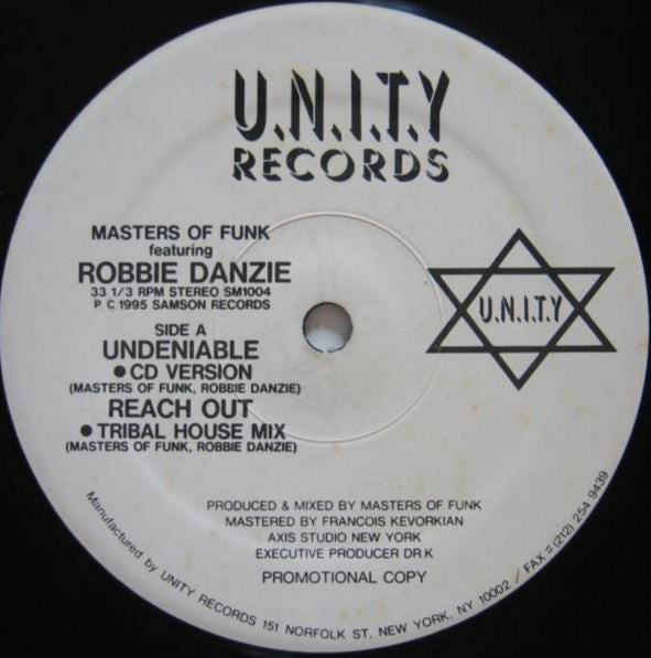Masters Of Funk Featuring Robbie Danzie : Undeniable / Reach Out (12", Maxi)