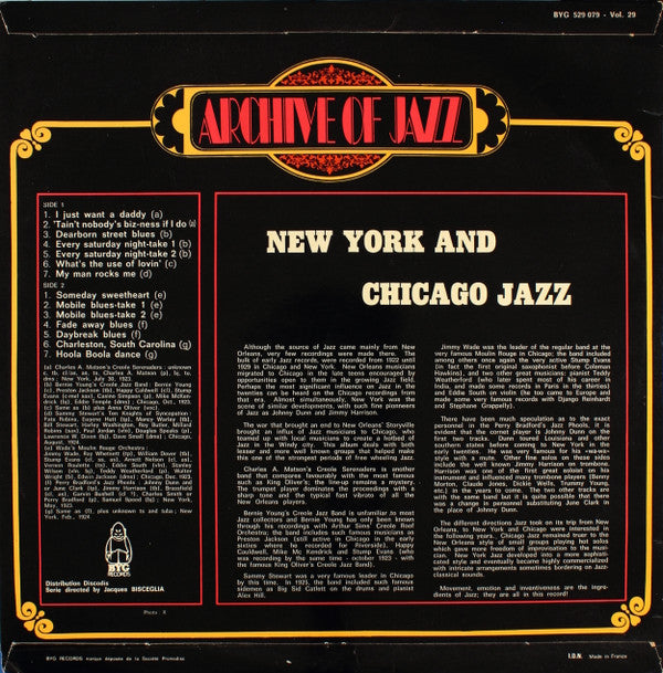 Various : Archive Of Jazz Volume 29 - New York And Chicago Jazz 1923-24 (LP, Comp)