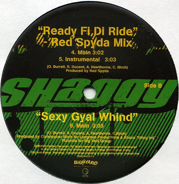 Shaggy : Ready Fi Di Ride (12")