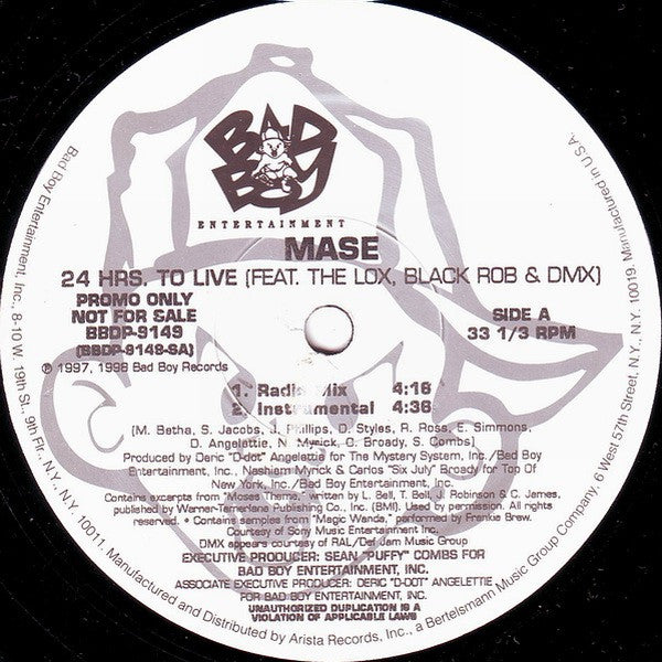 Mase : 24 Hrs. To Live (12", Promo)