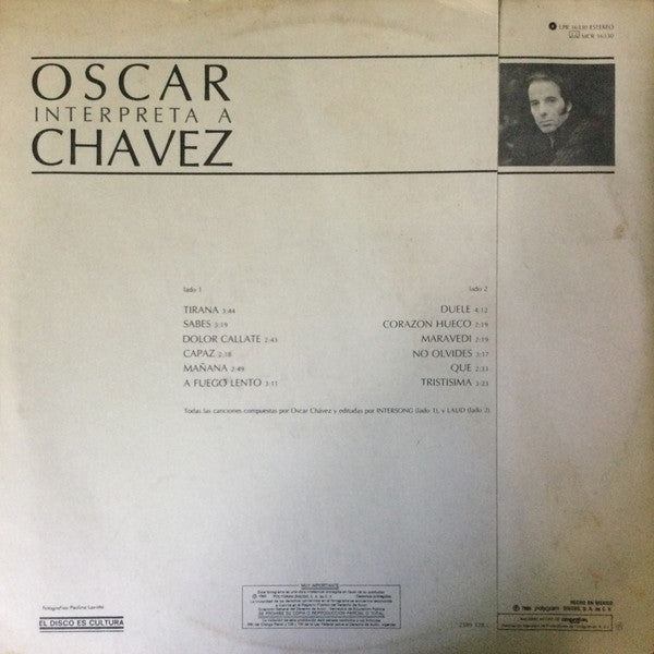Oscar Chávez : Interpreta A (LP, Album)