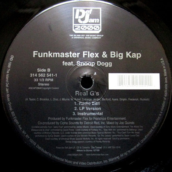 Funkmaster Flex & Big Kap : We In Here / Real G's (12")