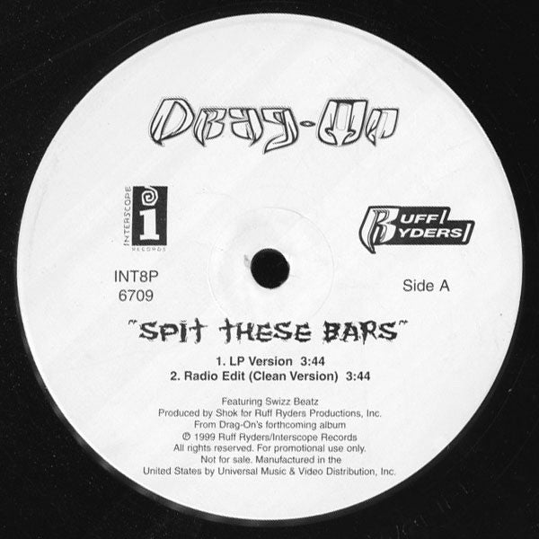 Drag-On Featuring Swizz Beatz : Spit These Bars (12", Single, Promo)