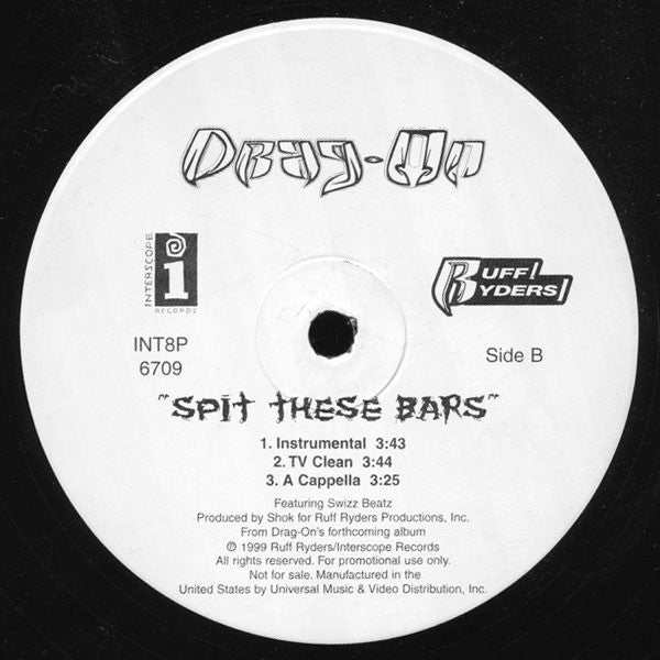 Drag-On Featuring Swizz Beatz : Spit These Bars (12", Single, Promo)