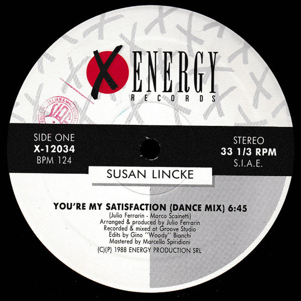 Susan Lincke : You're My Satisfaction (12", Maxi)