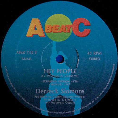 Derreck Simons : Back To The Future / Hey People (12")