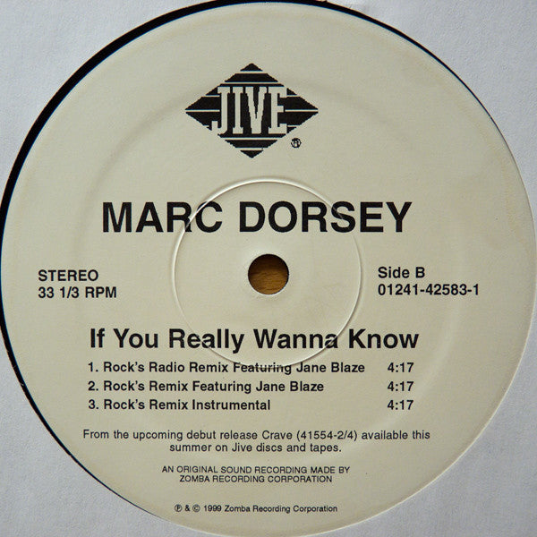 Marc Dorsey : If You Really Wanna Know (12", Single)
