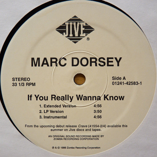 Marc Dorsey : If You Really Wanna Know (12", Single)