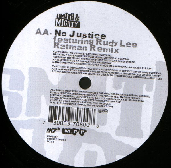 Smith & Mighty : No Justice (12", EP)
