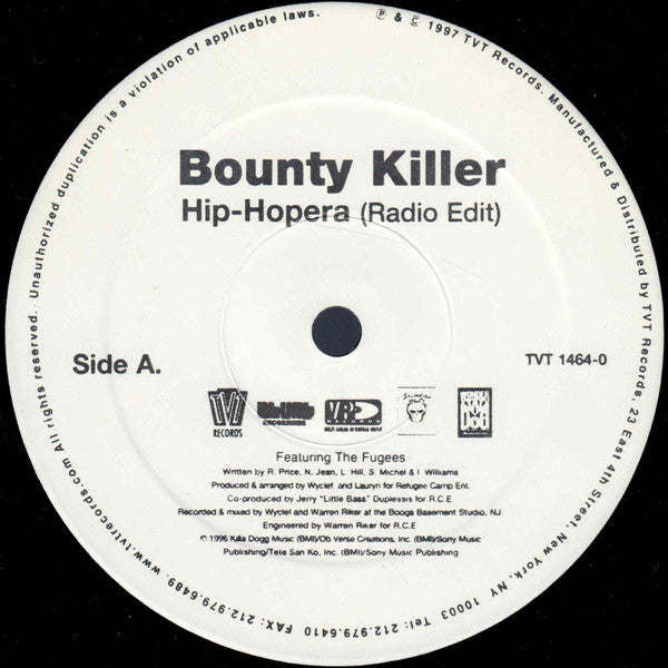 Bounty Killer Featuring Fugees : Hip-Hopera (12", Single)