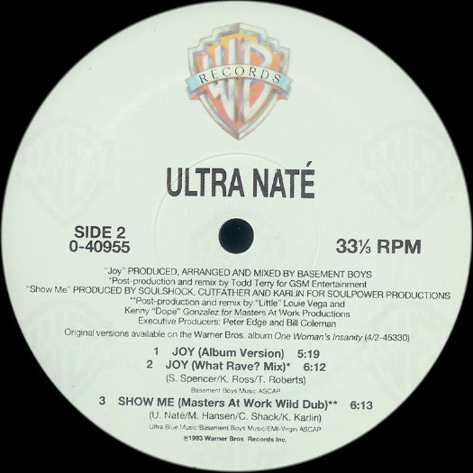 Ultra Naté : Joy / Show Me (12")