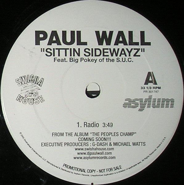 Paul Wall : Sittin Sidewayz (12", Promo)