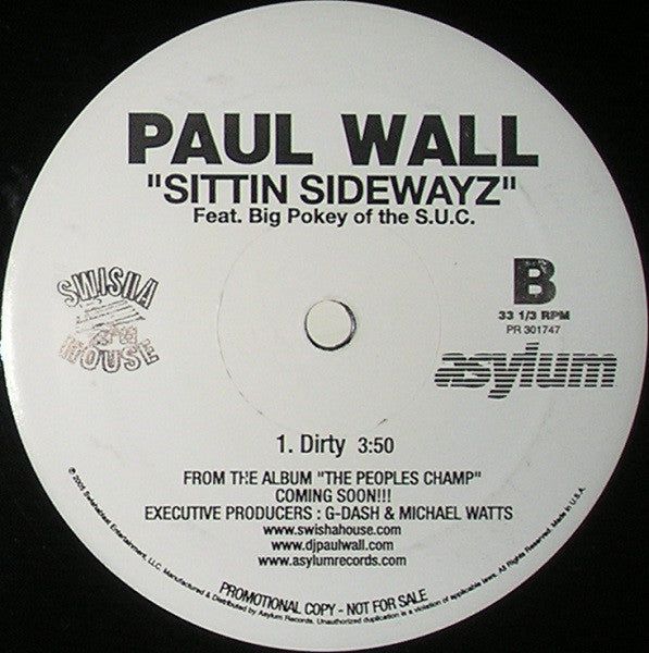 Paul Wall : Sittin Sidewayz (12", Promo)