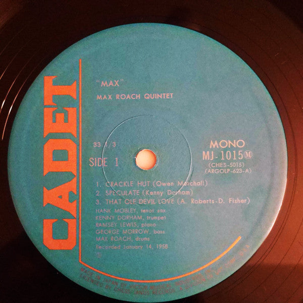 Max Roach Quintet : Max (LP, Album, RE)