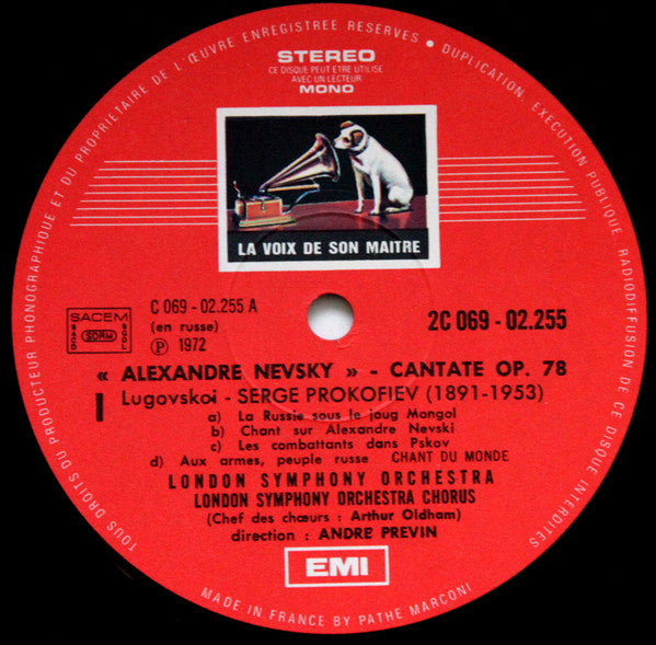 Sergei Prokofiev - André Previn, The London Symphony Orchestra & London Symphony Chorus, Anna Reynolds : Alexandre Nevsky (Cantate D'après La Musique Écrite Pour Le Film D'Eisenstein) (LP, Album, gat)